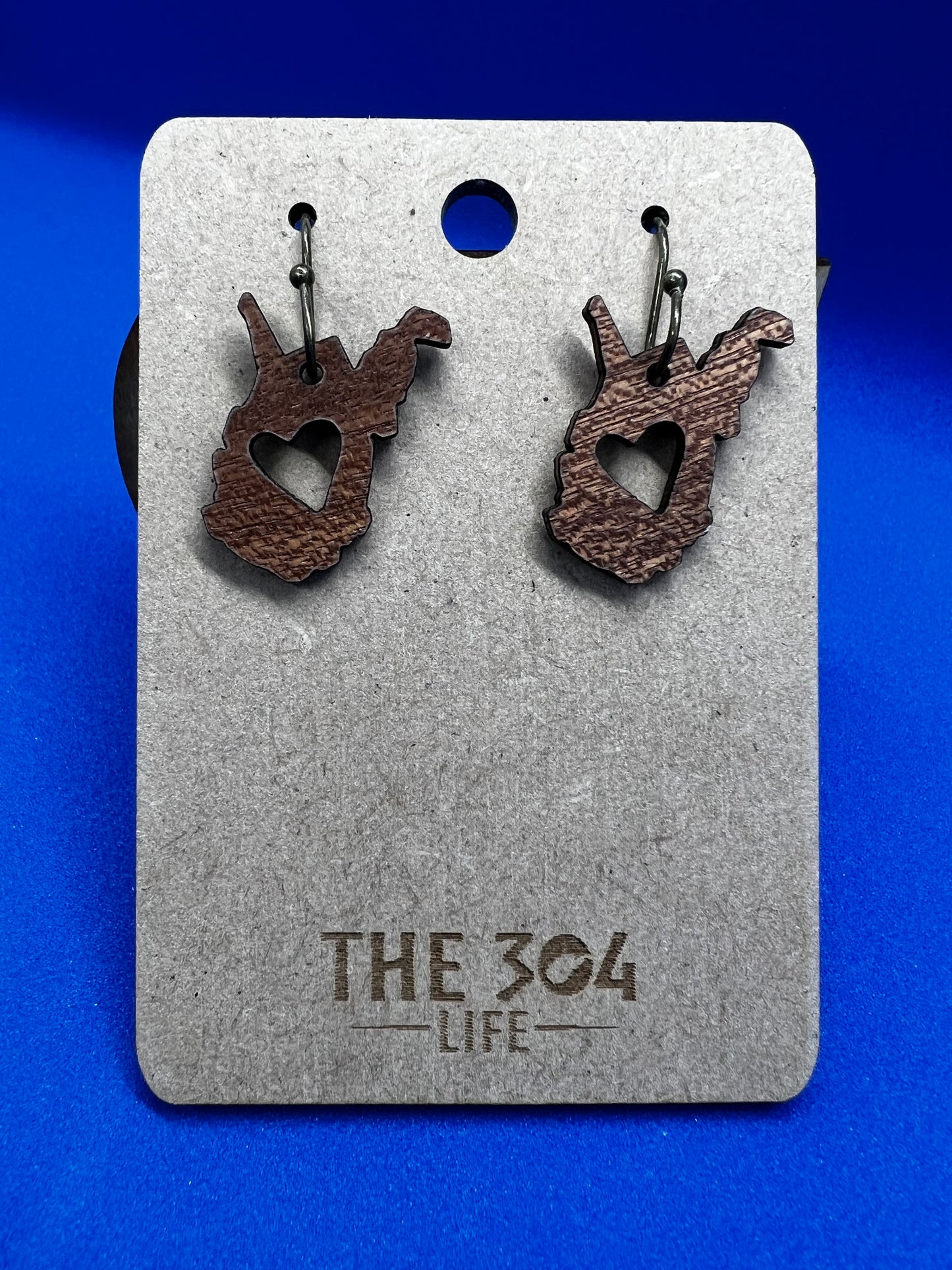 West Virginia Heart Dangle Earrings