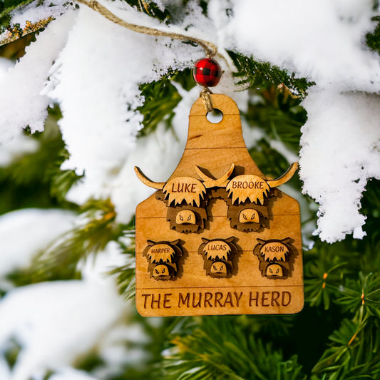 Highland Cow Family Ornament