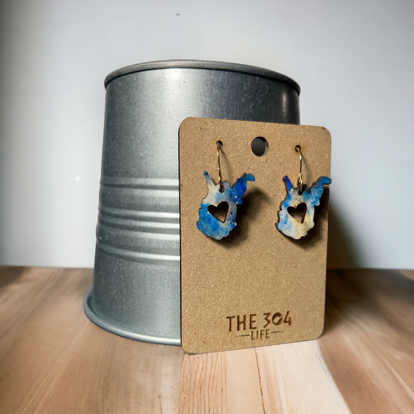 WV Blue & Gold Pattern Earrings