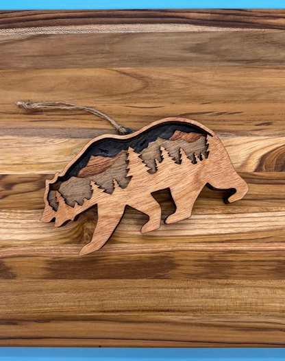 Wood Bear Ornament